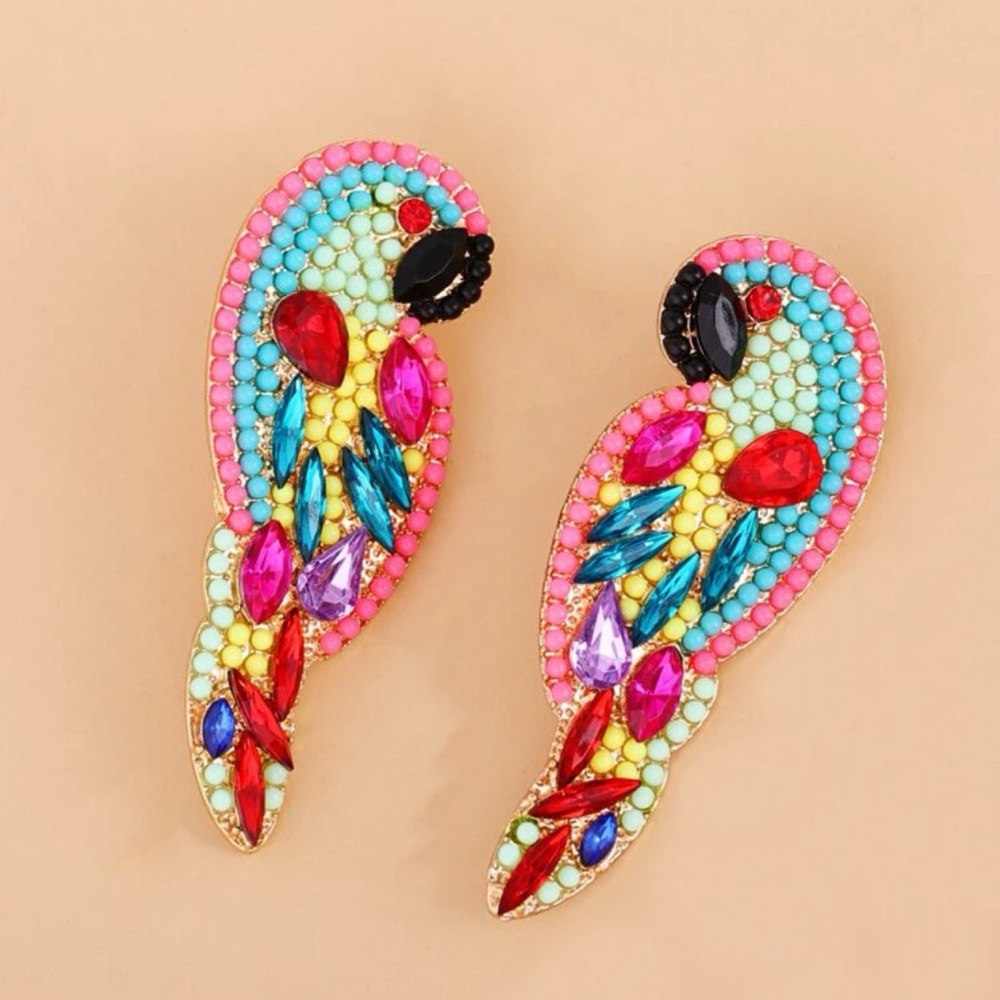Beaded colourful earring